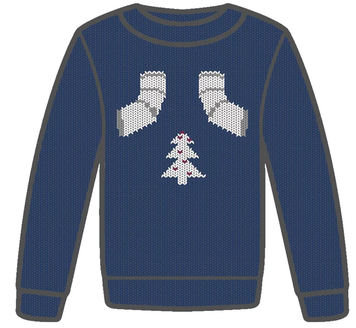 Sweater with knees - My, Sweater with deers, New Year