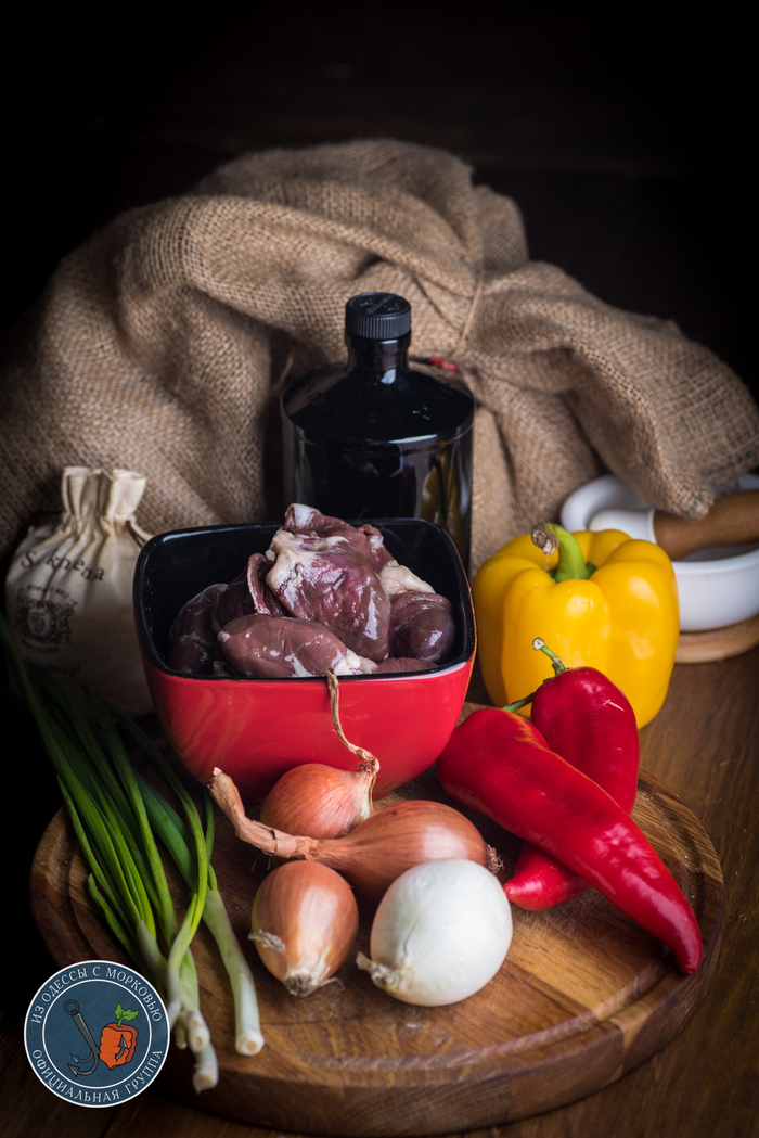 Пожарить желудки с овощами