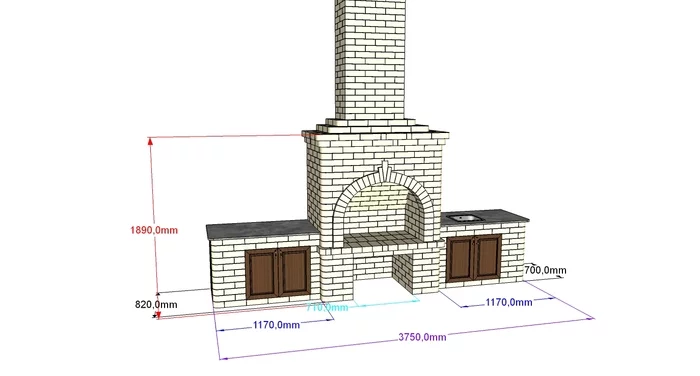 How I started learning V-ray for Sketchup - My, The photo, B-B-Q, Fireplace, Brazier, Design, Sketchup, Furnace Business, Longpost, SketchUp (program)