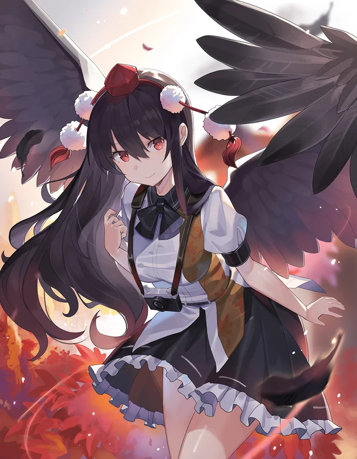 Shameimaru Aya - Touhou, Shameimaru Aya, Anime Art, Аниме, Rin falcon