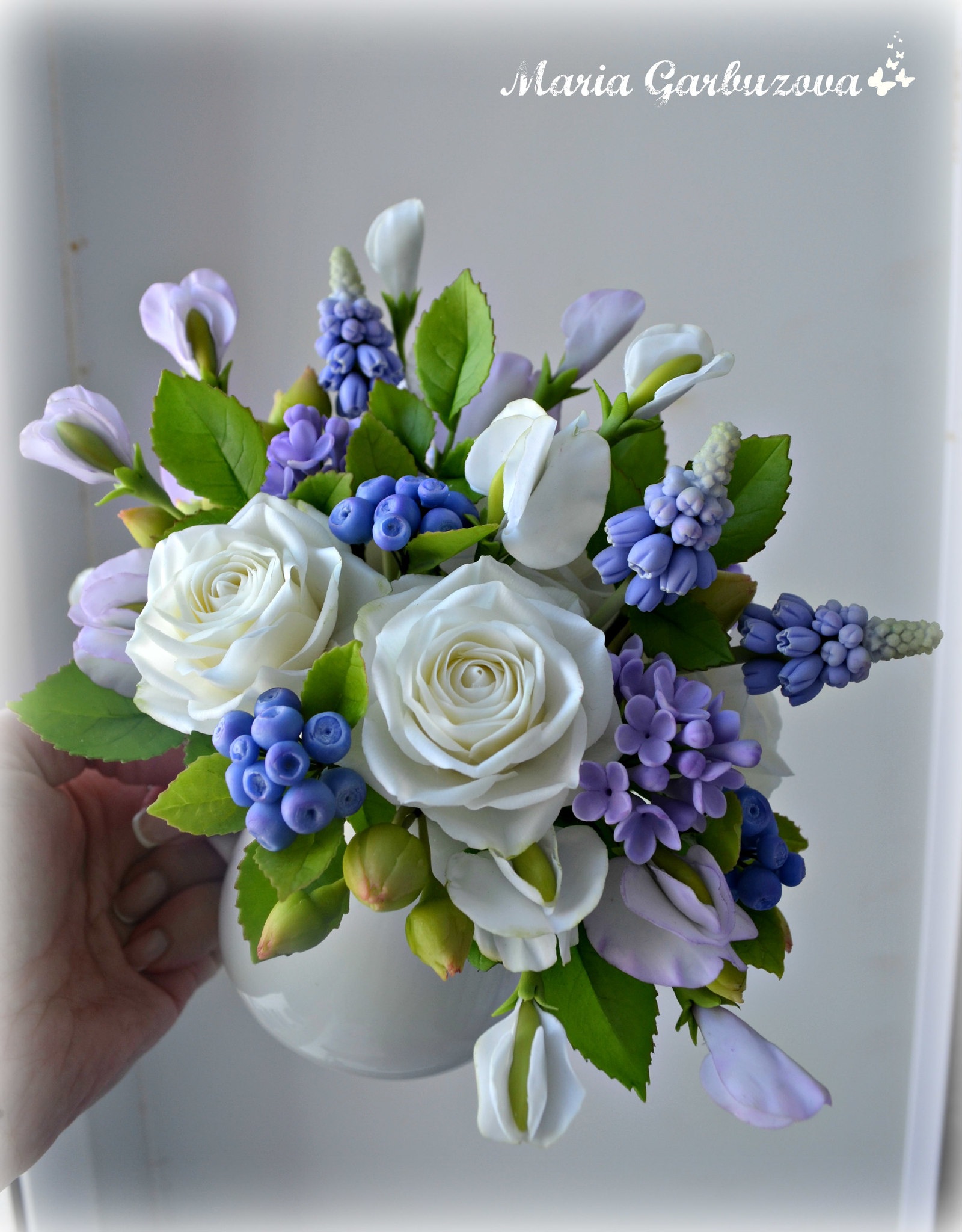 Interior compositions with handmade flowers from cold porcelain - My, With your own hands, Polymer clay, Cold porcelain, Longpost