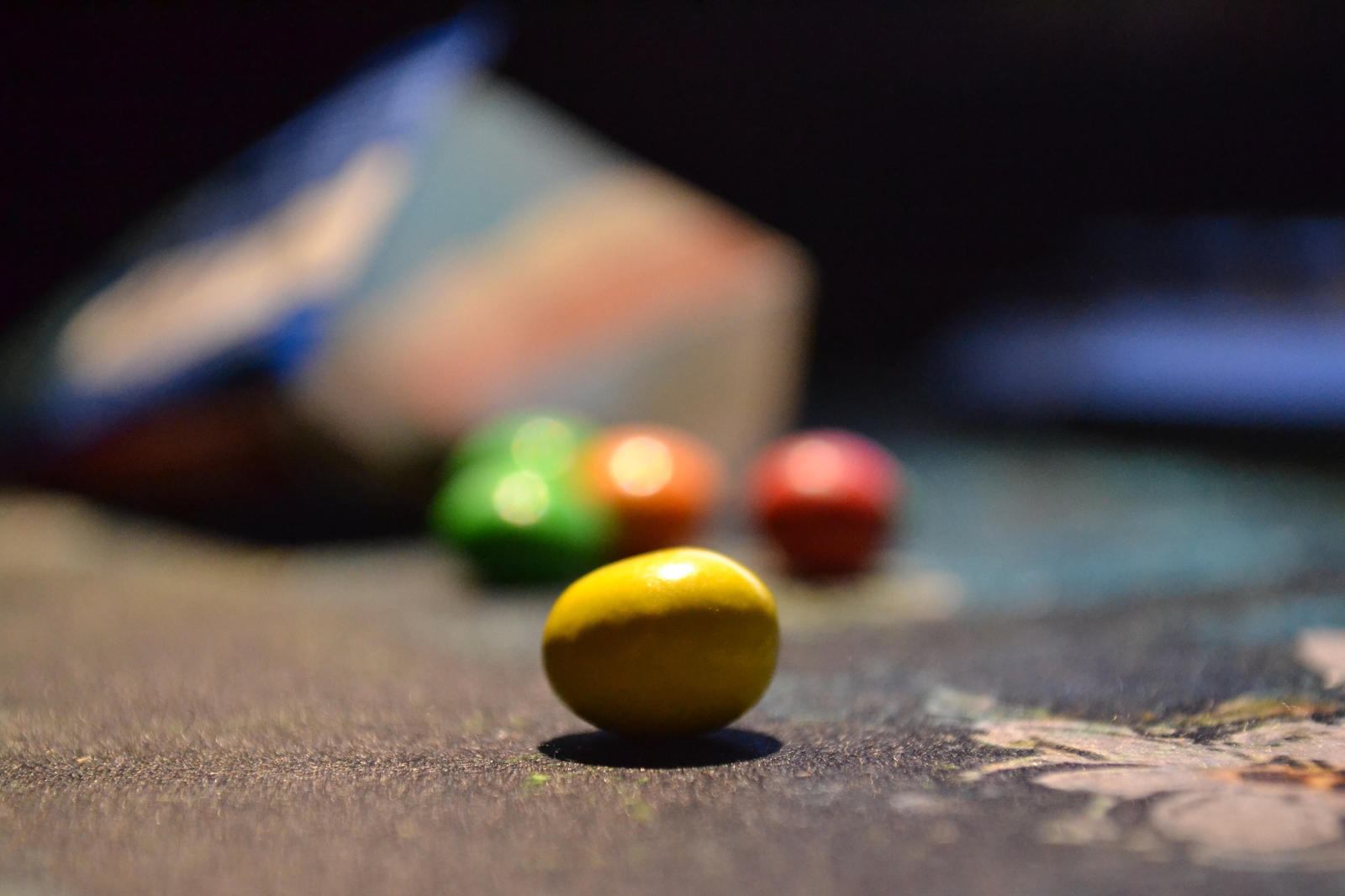 Mmm candy. - My, Macro photography, M & Ms, Candy, Red, Yellow, Green, Longpost