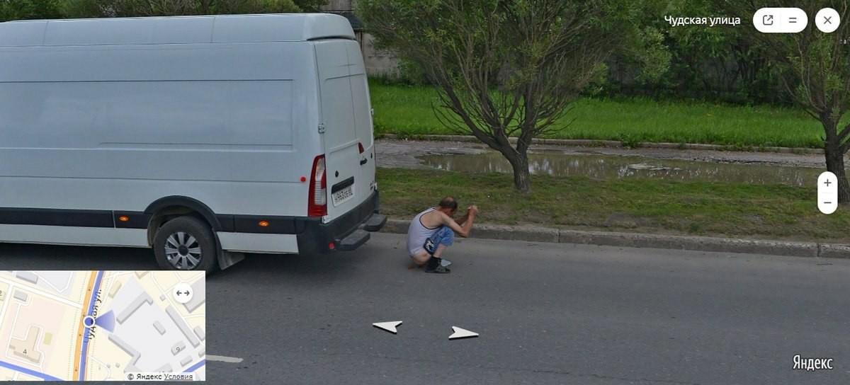 The path of the Pskov driver is not easy - Pskov, Toilet, Road, Yandex Panoramas