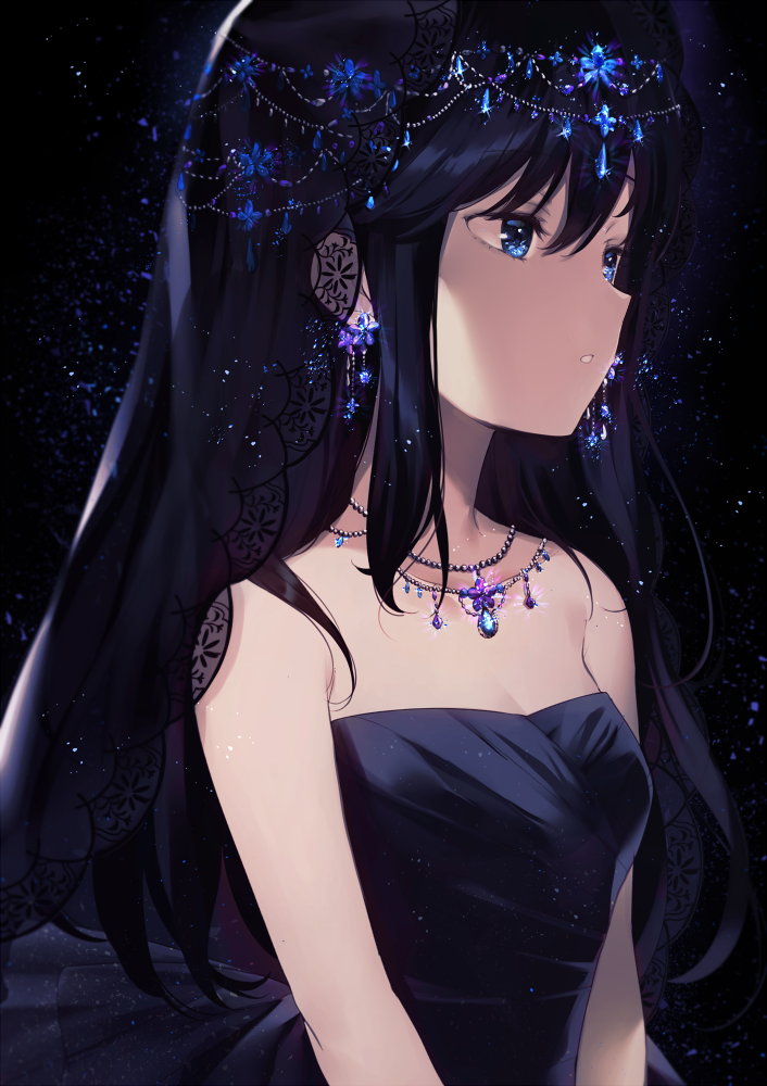 Sapphire - Anime, Anime art, Anime original, Achiki, Dress