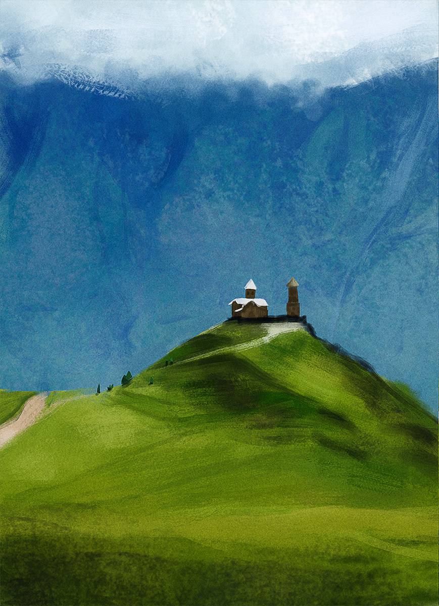 Landscapes - My, My, Landscape, Computer graphics, Drawing, Art, Longpost, Digital drawing, The mountains, Krita