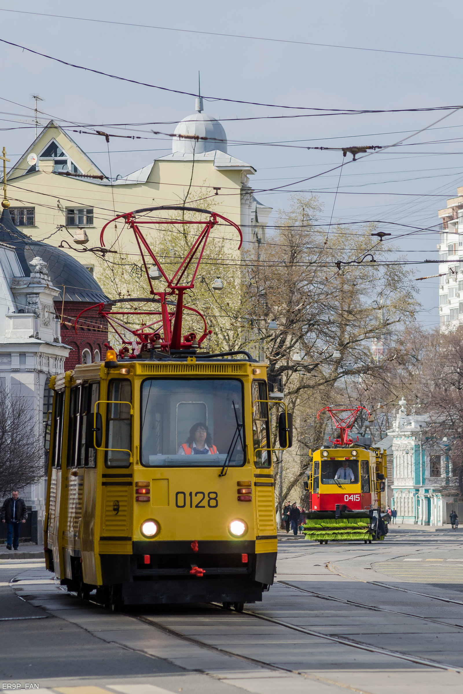 Tram parade in Moscow. - My, , Moscow, Mosgortrans, Museum, Moscow, Transport, Tram, Spring, Longpost