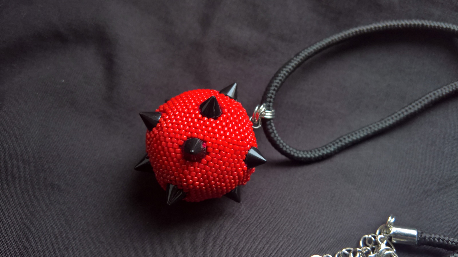 Repeater ball with spikes. - My, Beads, Needlework, My, Creation, Longpost