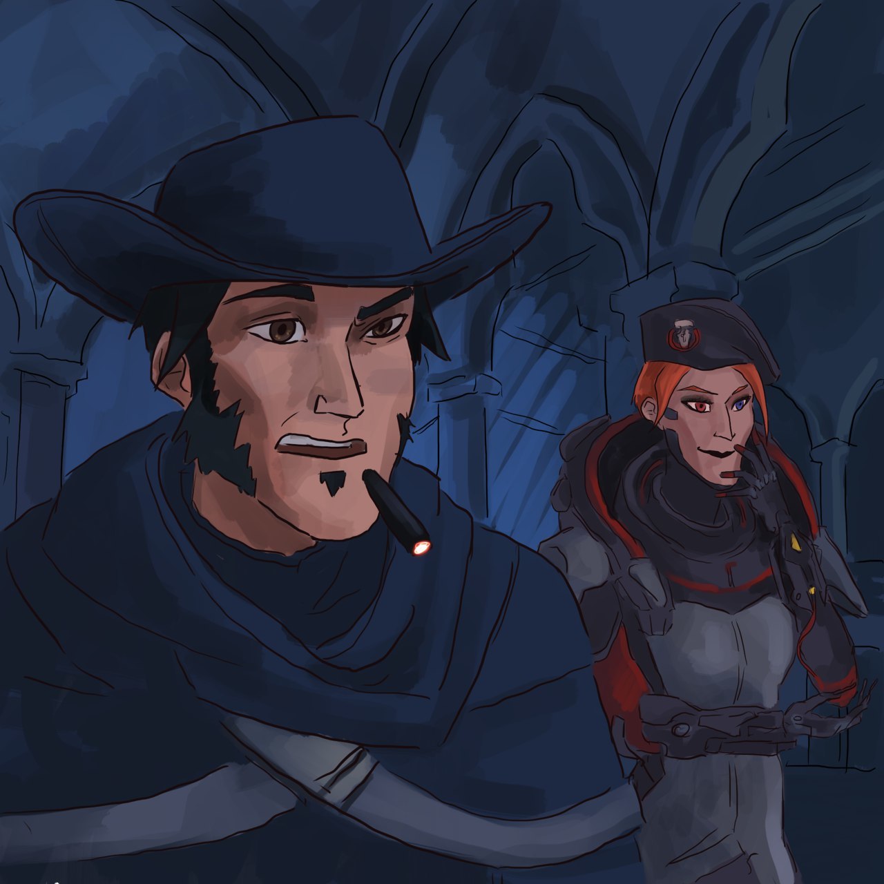 Suddenly. - Overwatch, Blizzard, Games, The door was washed down, Comics, McCree, Moira, Longpost