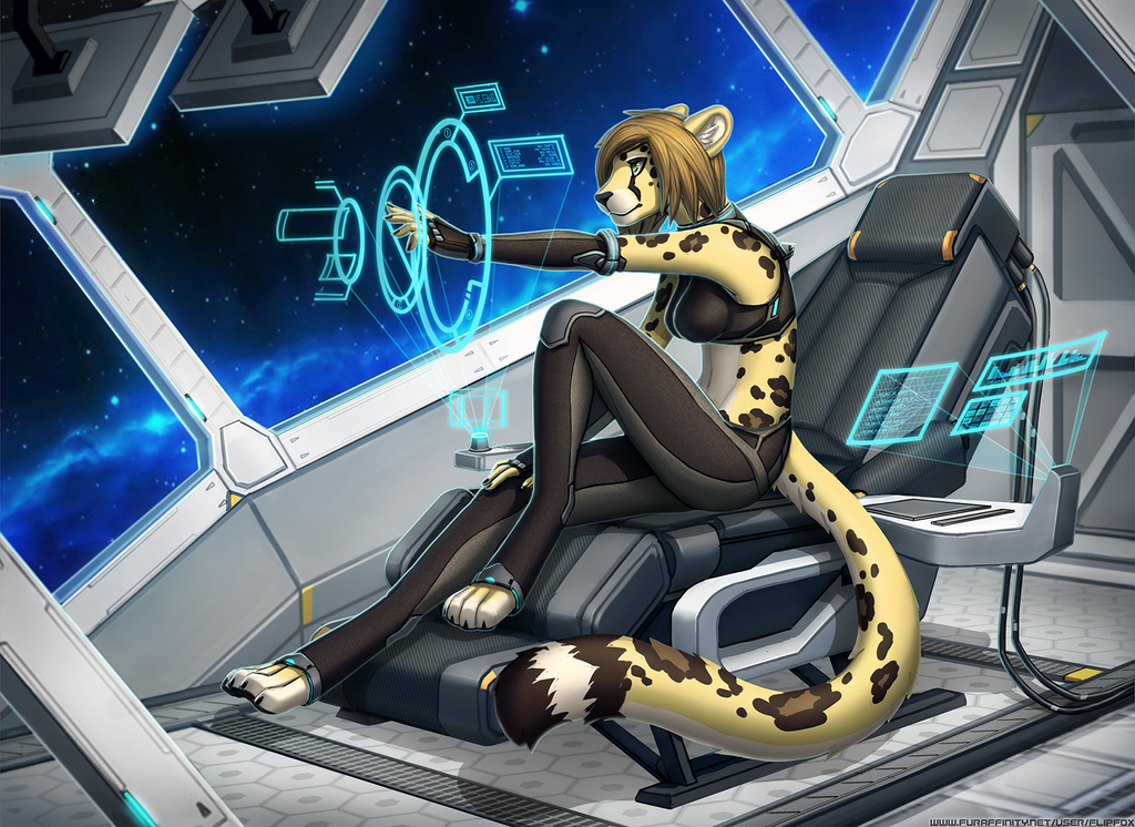 Space trip - Furry, Art, Space, Fantasy, Spaceship