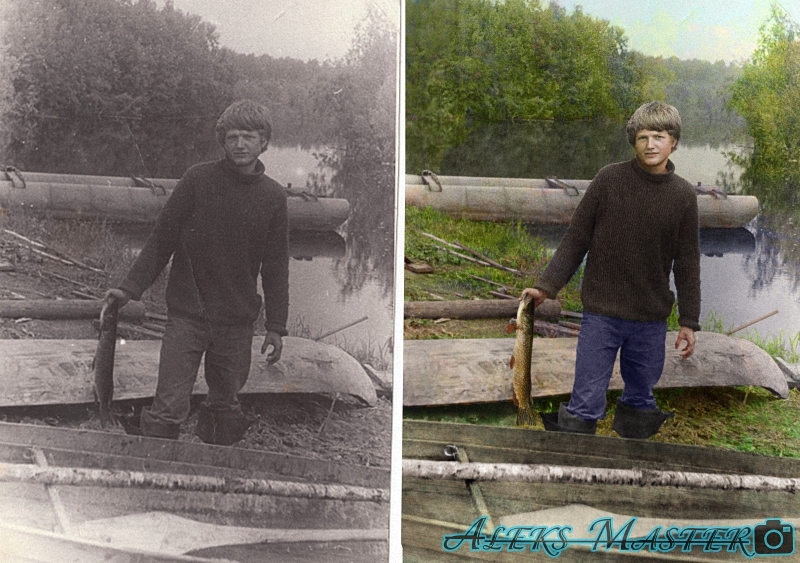 Restoration of photographs. Coloring black and white photographs. - My, Photo restoration, Colorization, , Longpost