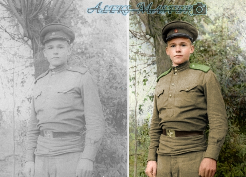 Restoration of photographs. Coloring black and white photographs. - My, Photo restoration, Colorization, , Longpost