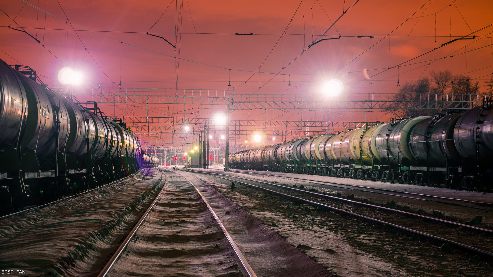 Lyubertsy industrial zone. - My, Lyubertsy, Russian Railways, , Winter, Long exposure, Railway, Station