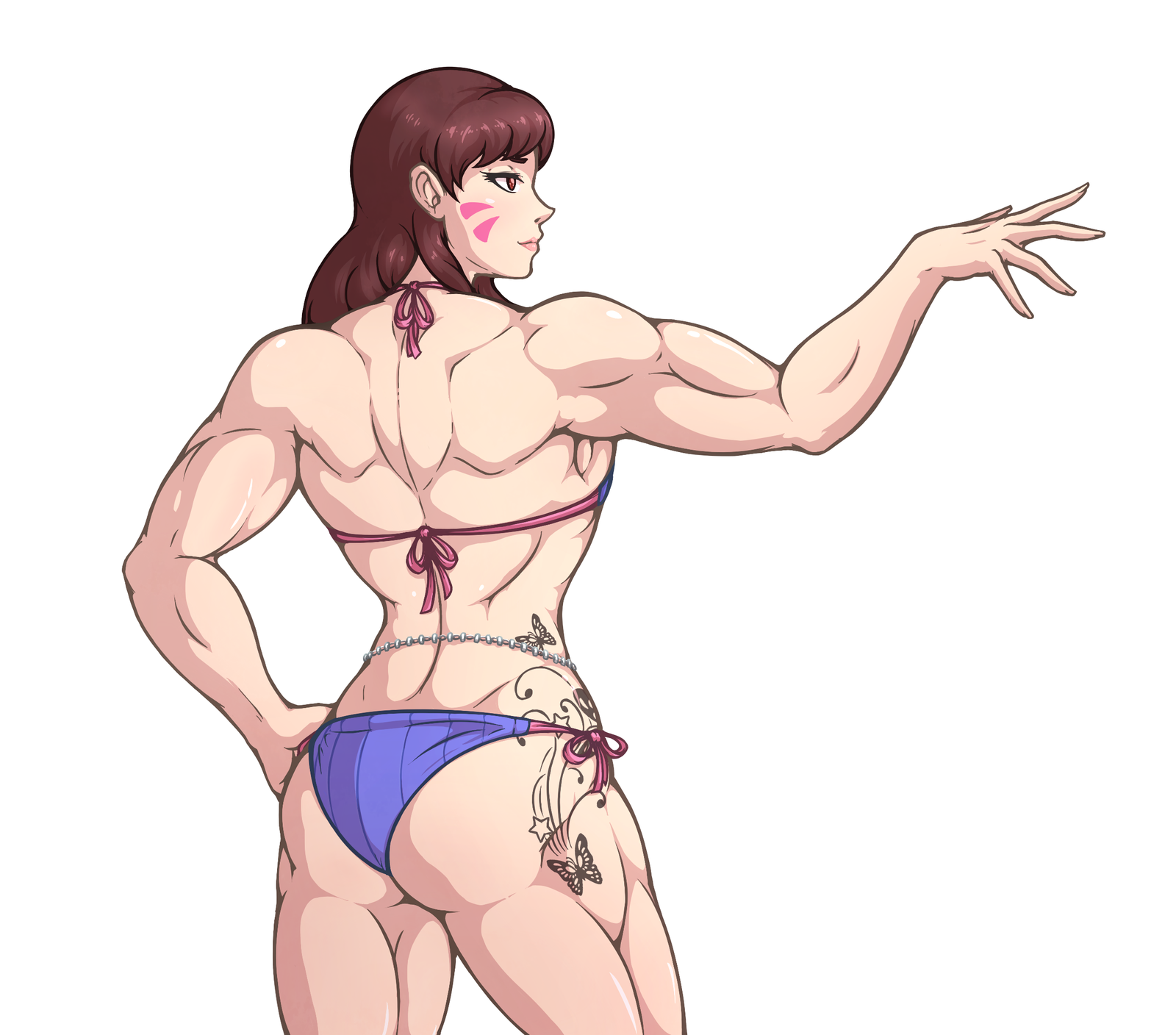 Muscle D.Va - Milobster, Арт, Крепкая девушка, Аниме, Anime Art, Спортивные девушки, Бодибилдеры