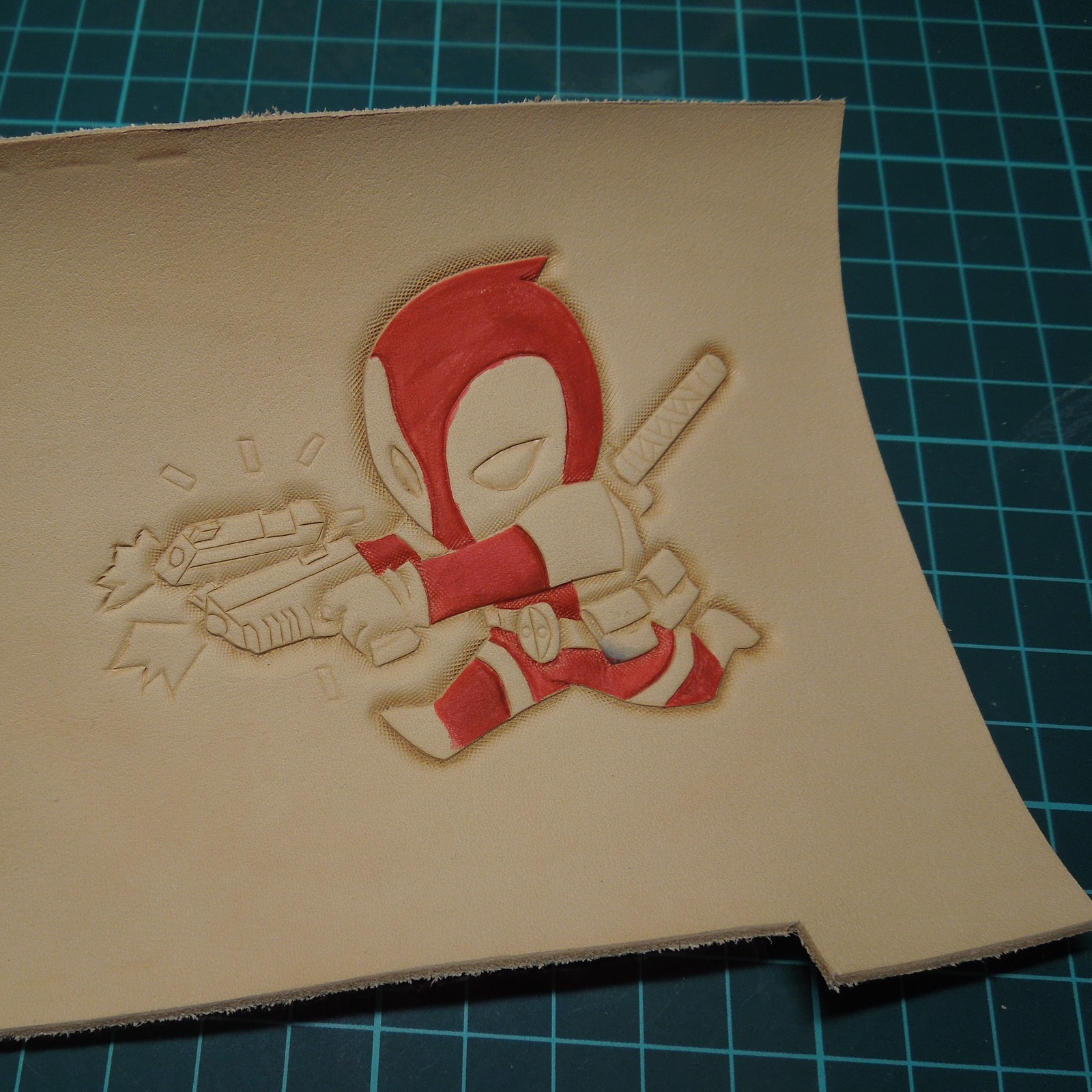 Wallet Deadpool - My, Leather, Handmade, Wallet, Embossing on leather, Marvel, Deadpool, Longpost