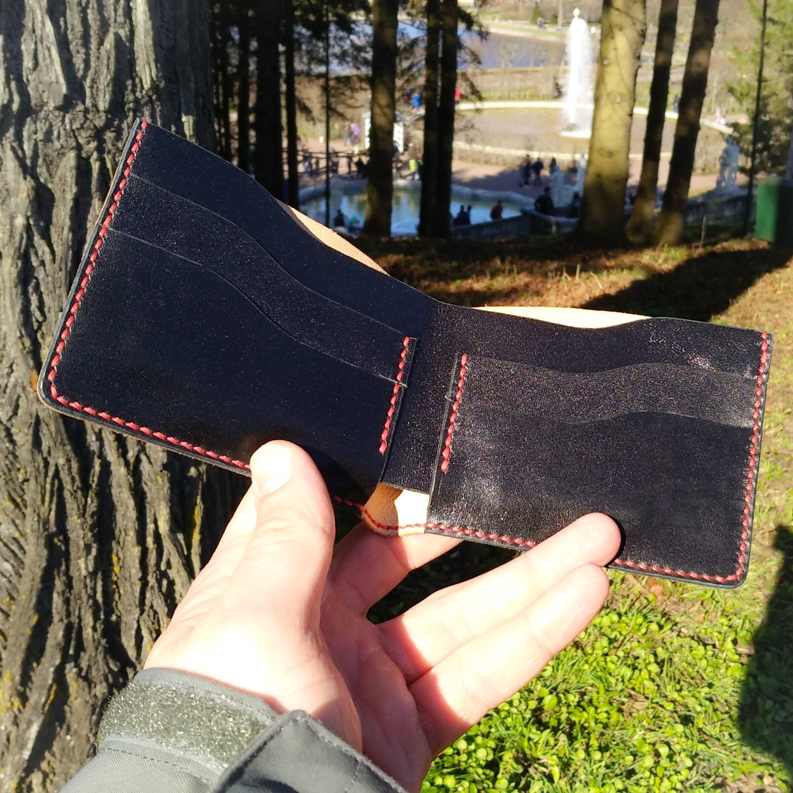 Wallet Deadpool - My, Leather, Handmade, Wallet, Embossing on leather, Marvel, Deadpool, Longpost