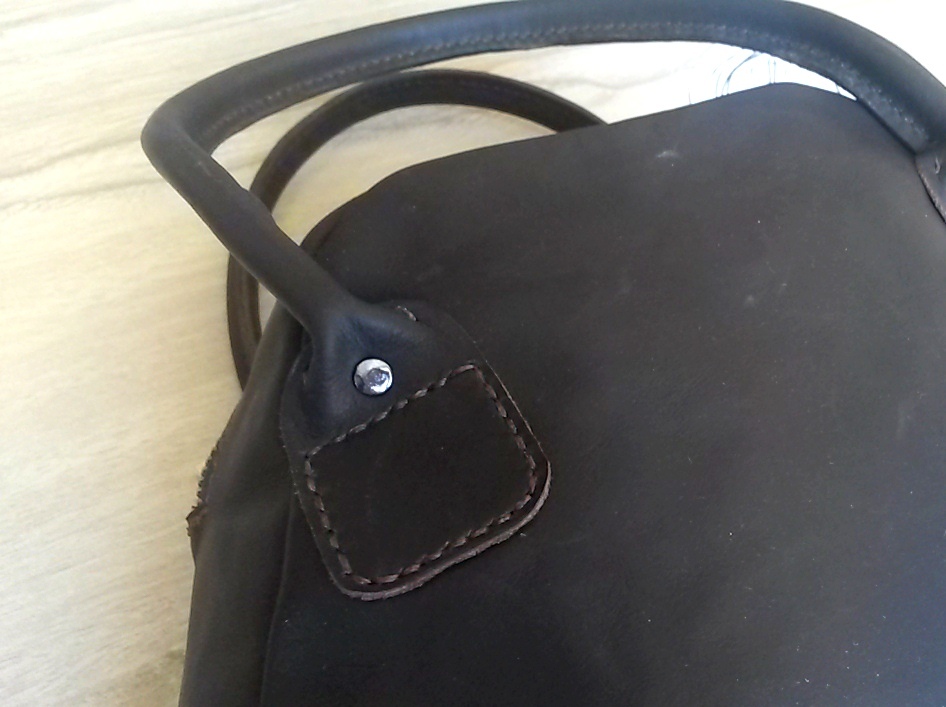 Lined bag - My, Leather craft, Handmade, Leather products, , My, The photo, Longpost, Leather