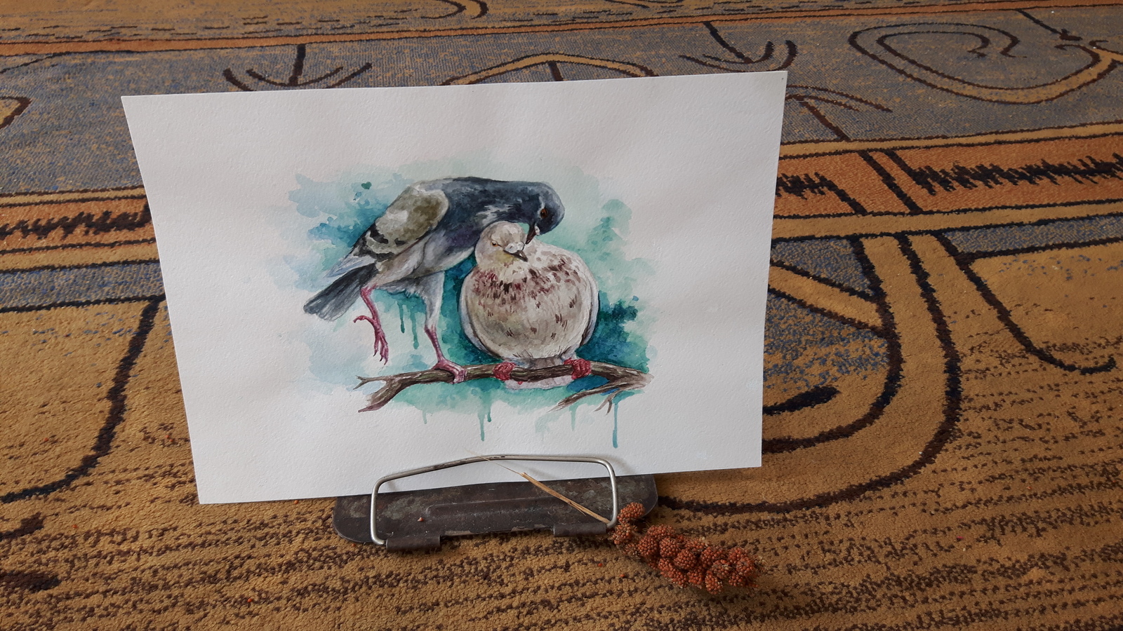 Customers are happy! - My, Pigeon, Painting, Artist, Watercolor, Birds, Milota, mail, Customers, Longpost