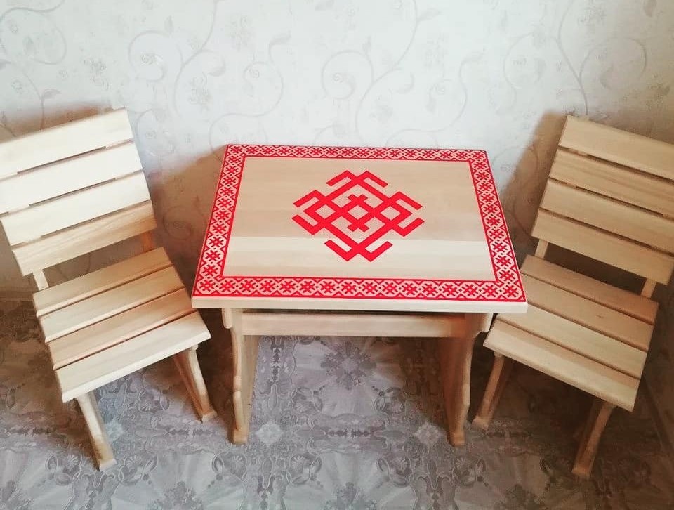 Table with Slavic motif - My, Carpenter, Handmade, Painting, , Longpost, Slavs