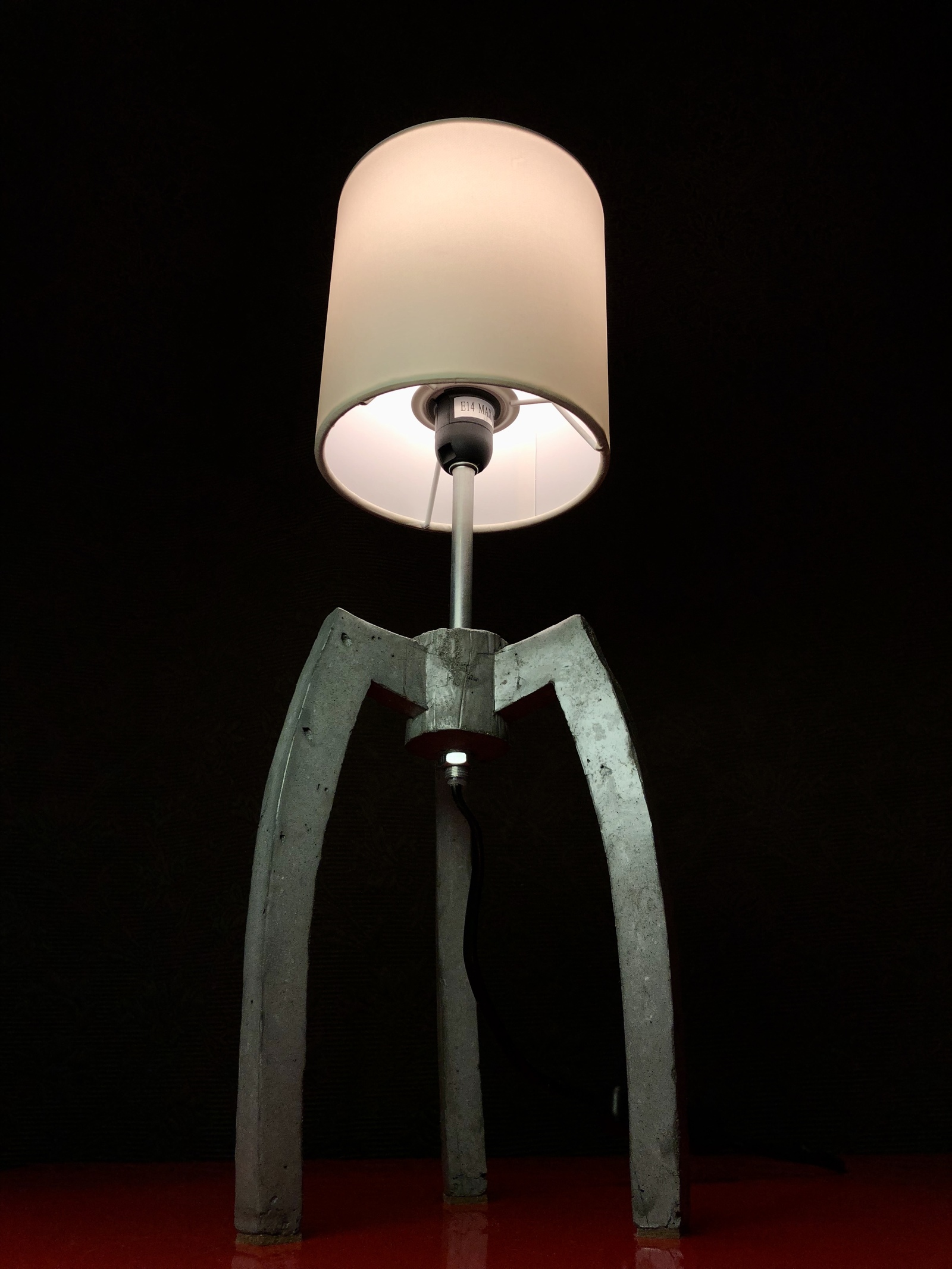 Handmade table lamp - My, Concrete, Лампа, With your own hands, Design, Handmade, Longpost