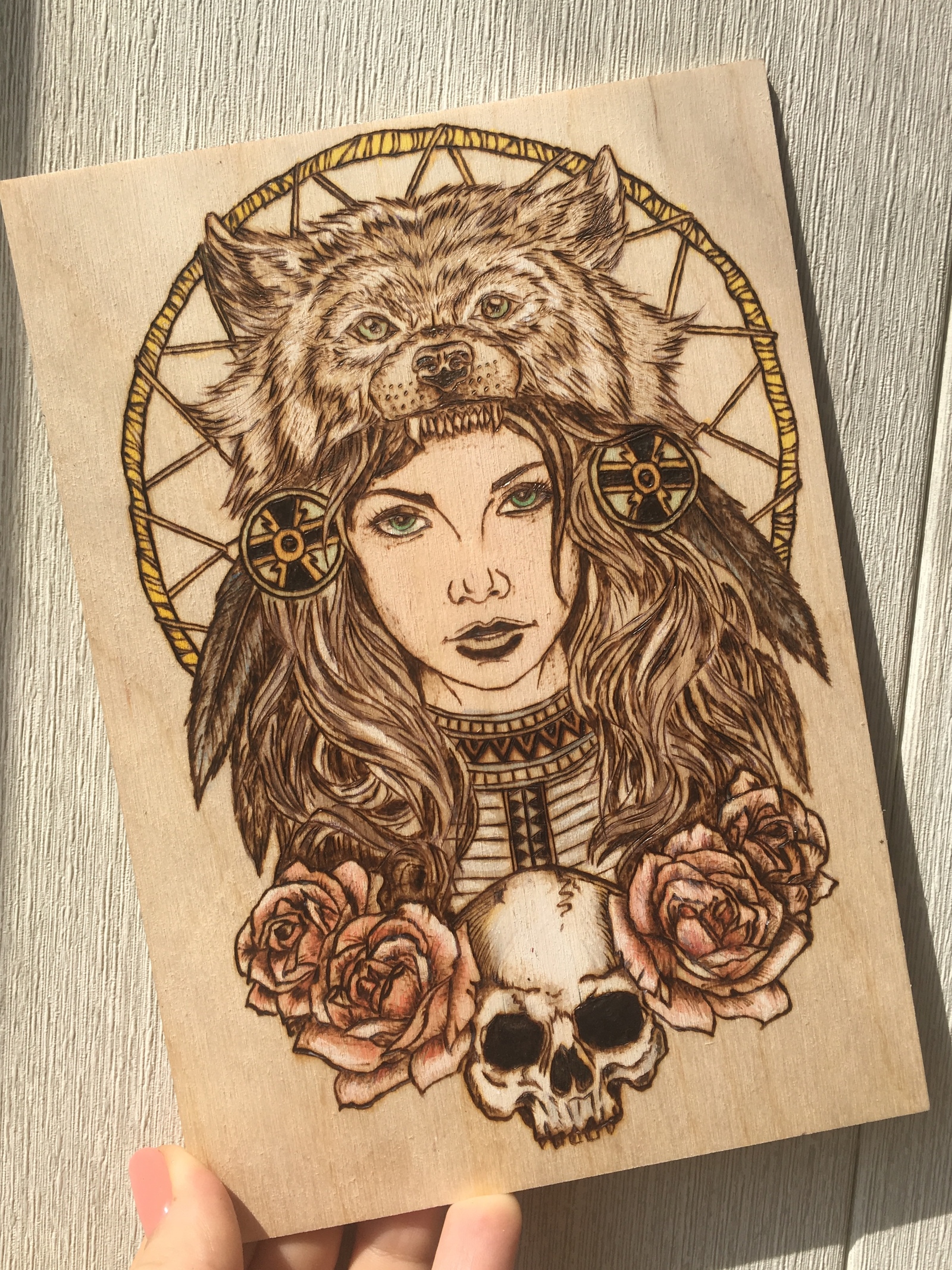 Shaman - My, Needlework, Needlework with process, Pyrography, Longpost, Friday tag is mine