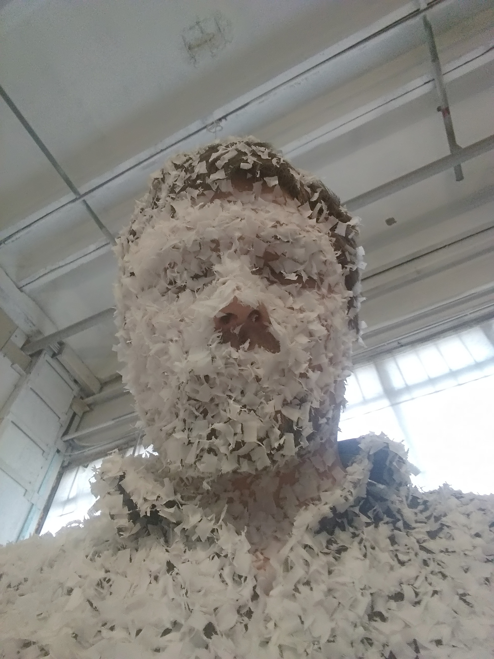 Face after artificial stone treatment! - My, Artificial stone, Face, Person, Shavings