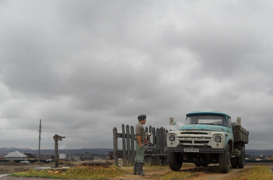 Zil 130 with potatoes. - Stand modeling, Diorama, ZIL-130, Longpost