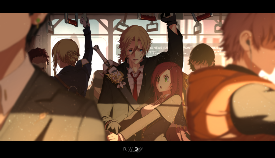 Morning commute - RWBY, Pyrrha nikos, Jaune Arc, Anime art, Anime, Not anime, Art