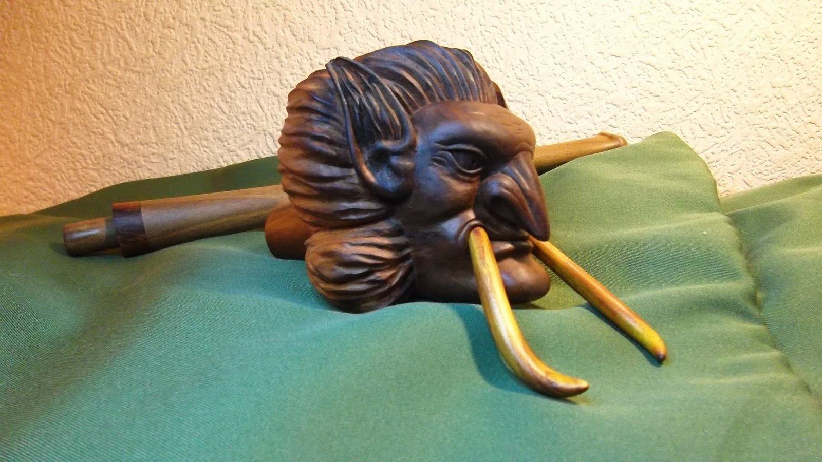 Pipe inspired by World of Warcraft - My, A tube, Smoking pipe, World of warcraft, Fan art, Characters (edit), Wood carving, , Troll, Longpost