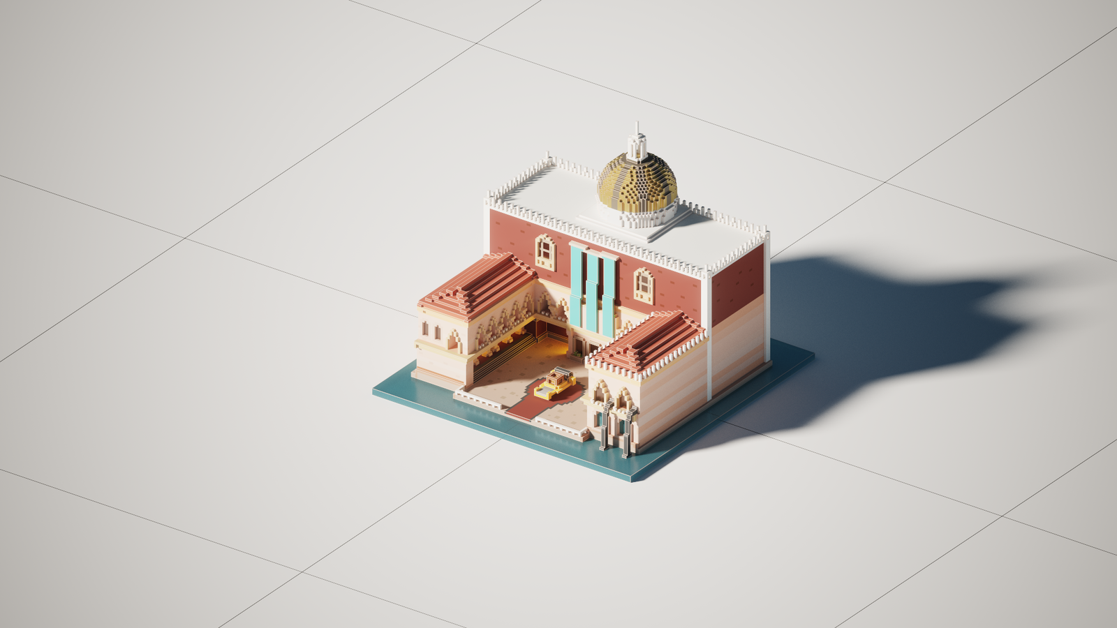 You Arrive at the Rialto - My, Voxelart, Gamedev, Overwatch, Creation, Blizzard, Low poly