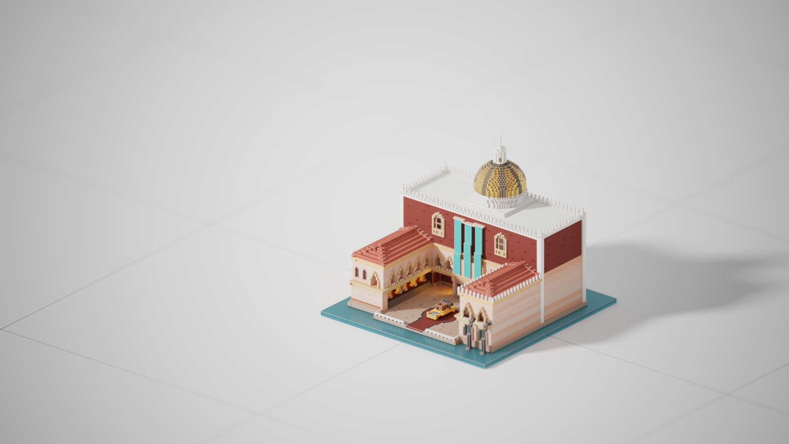 You Arrive at the Rialto - My, Voxelart, Gamedev, Overwatch, Creation, Blizzard, Low poly