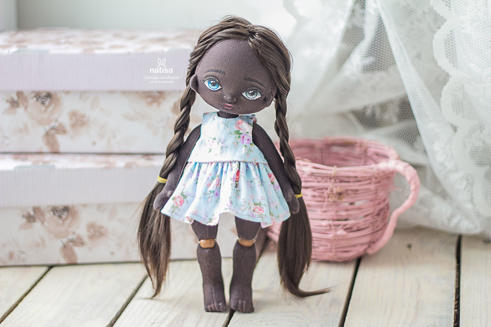 Textile black woman with heterochromia - My, Black people, Doll, Textile doll, Longpost