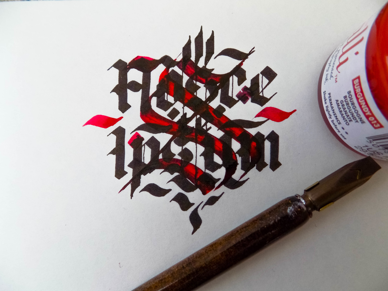 Nosce te Ipsum. - My, Art, Black, Calligraphy, Longpost, Gothic