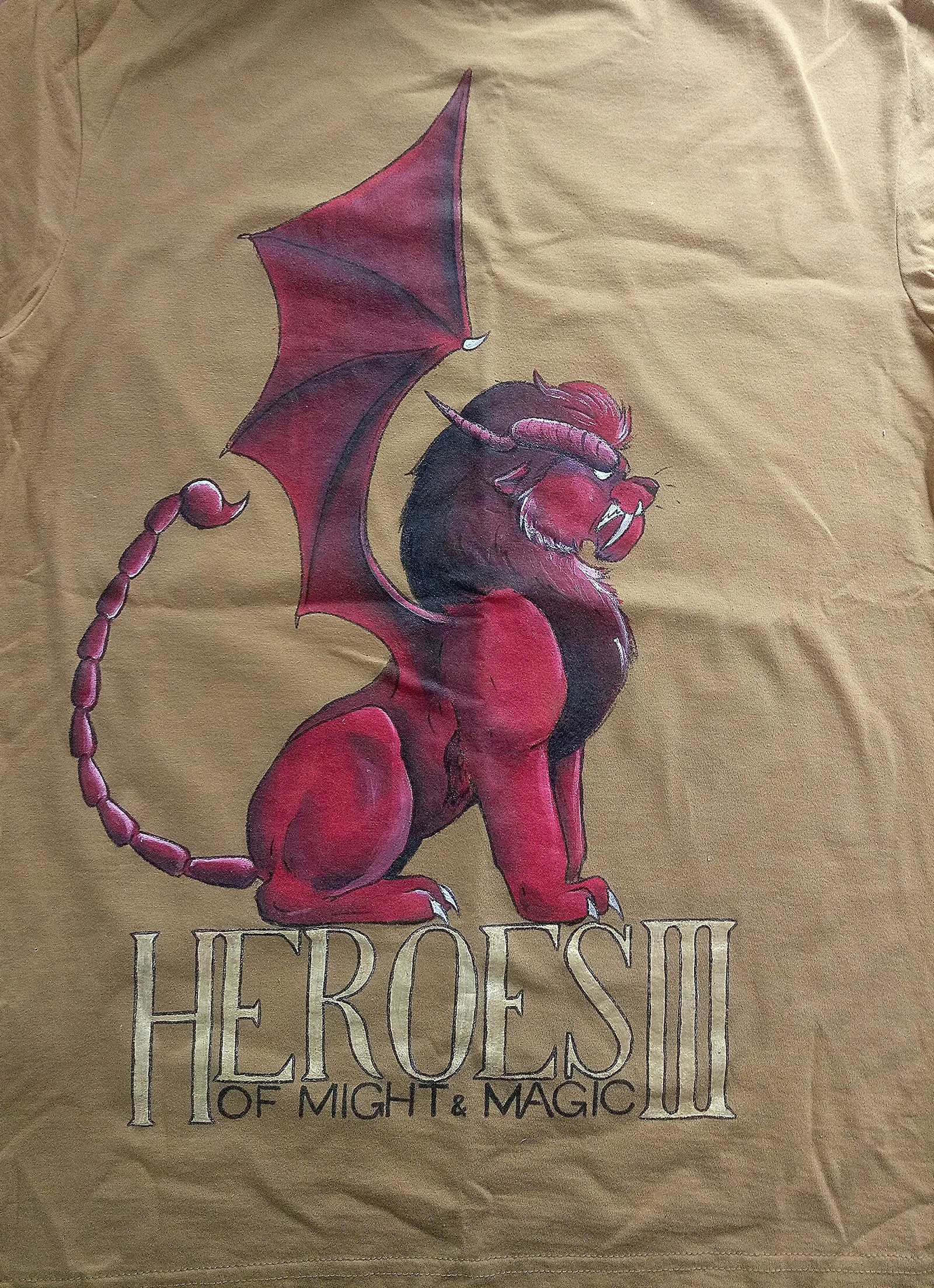 And again a T-shirt on Heroes - My, Герои меча и магии, Dungeon, HOMM III, Needlework without process, Painting on fabric, Jukart, Longpost