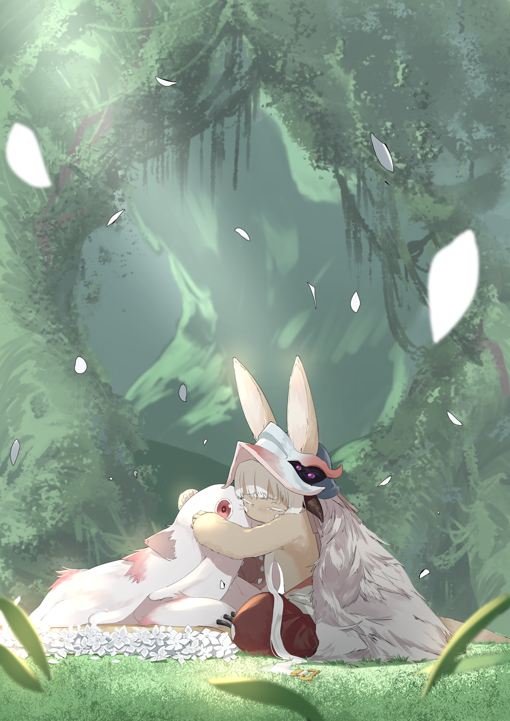 - Митти, потерпи, скоро все закончится... - Anime Art, Аниме, Made in Abyss, Nanachi, Mitty