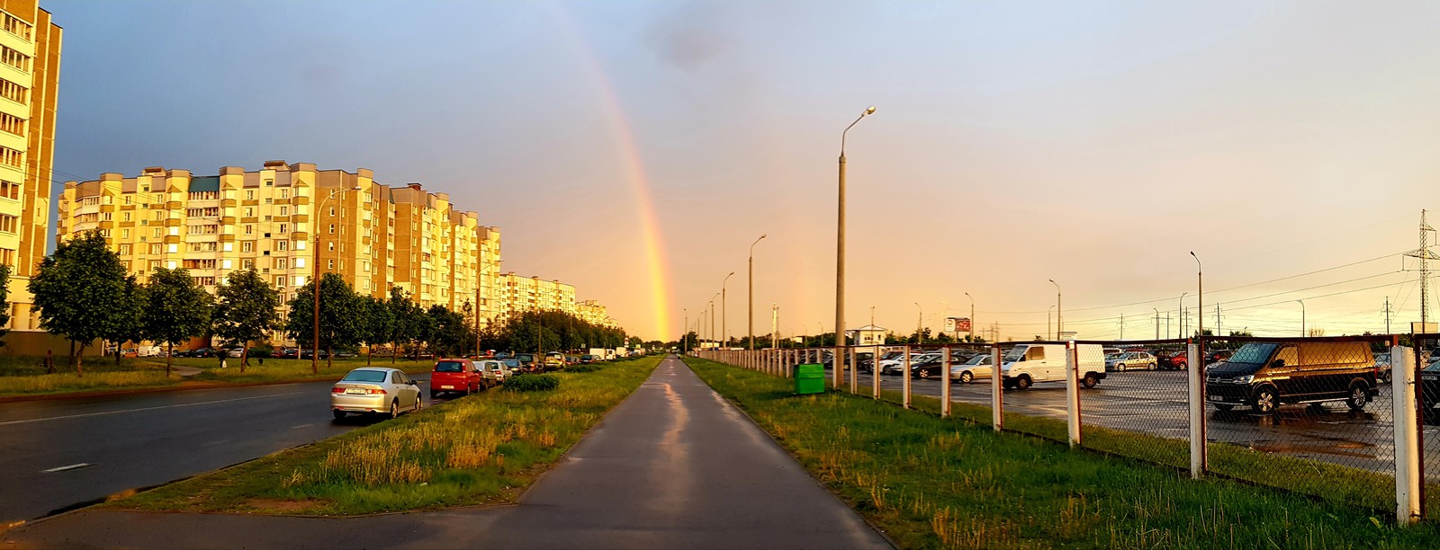 Road to Rainbow Bridge - My, Rainbow, beauty, Road, Bridge, Minsk