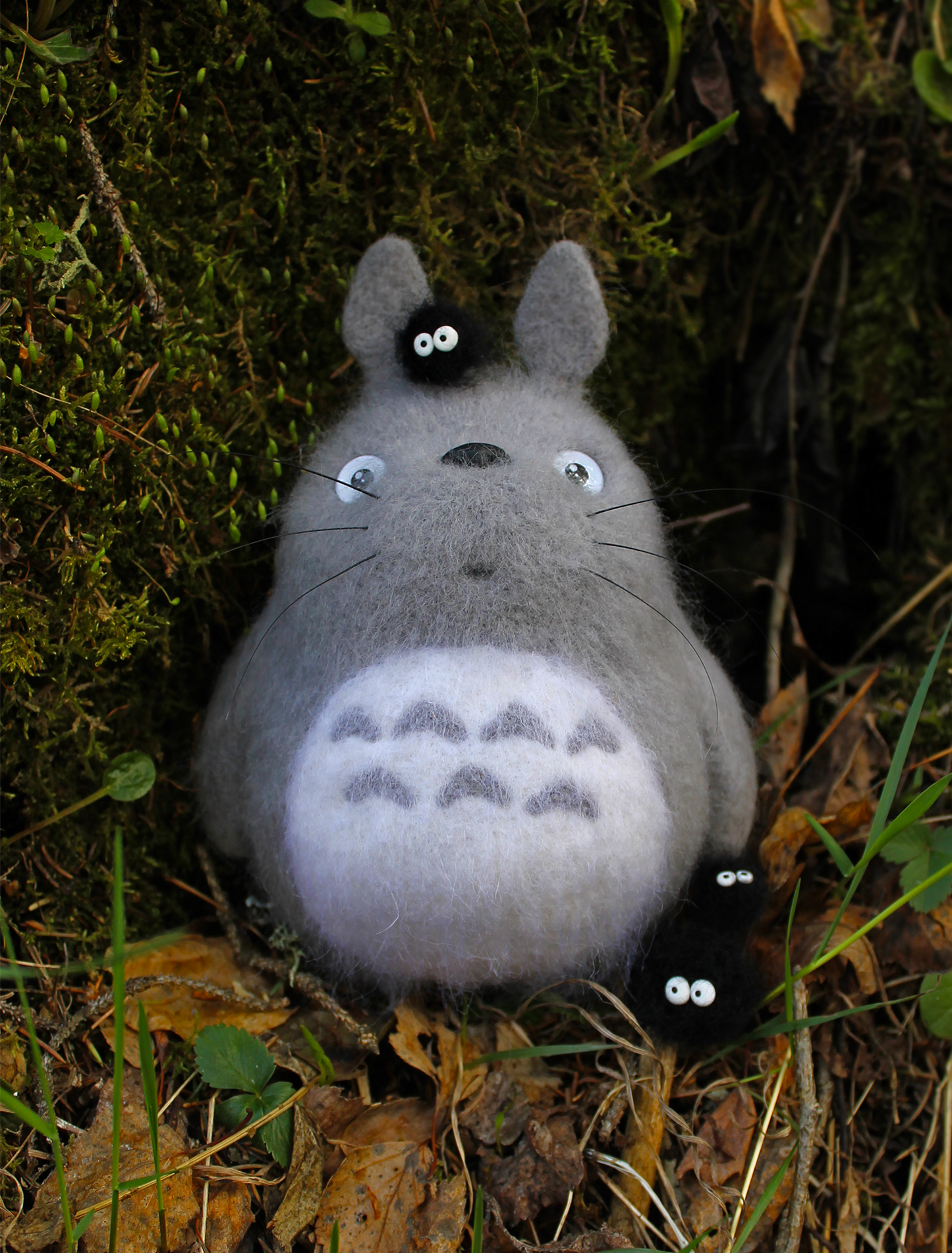 My neighbour - My, Needlework without process, Totoro, Susuwatari, Dry felting, Altai, Handmade, Longpost, Altai Republic