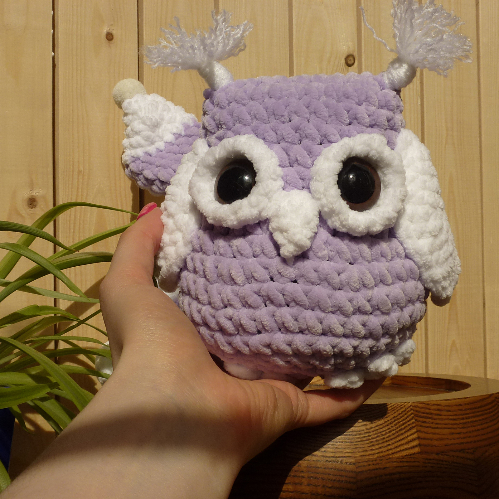 I want an owl! - My, Owl, Needleworkers give, Amigurumi, Needlework without process, Author's toy, Longpost