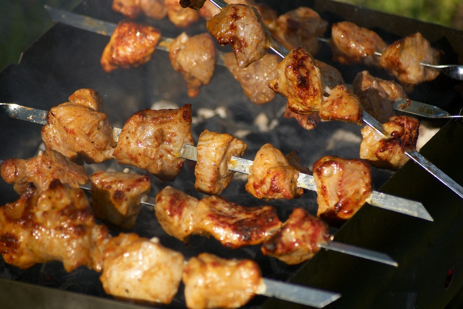 Fried retrospective - My, Shashlik, B-B-Q, BBQ, Meat, Bonfire, Brazier, Bricks, Yummy, Longpost