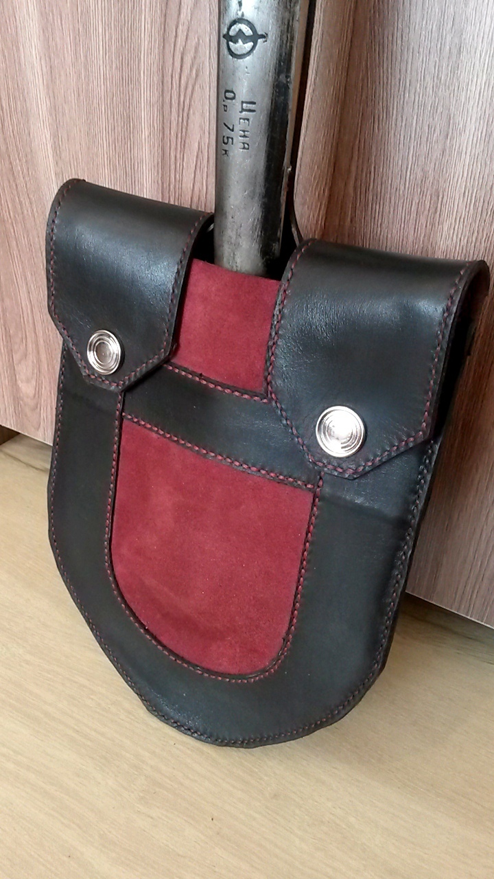 Shovel case - My, Leather craft, Handmade, Leather products, , My, The photo, Longpost, Leather