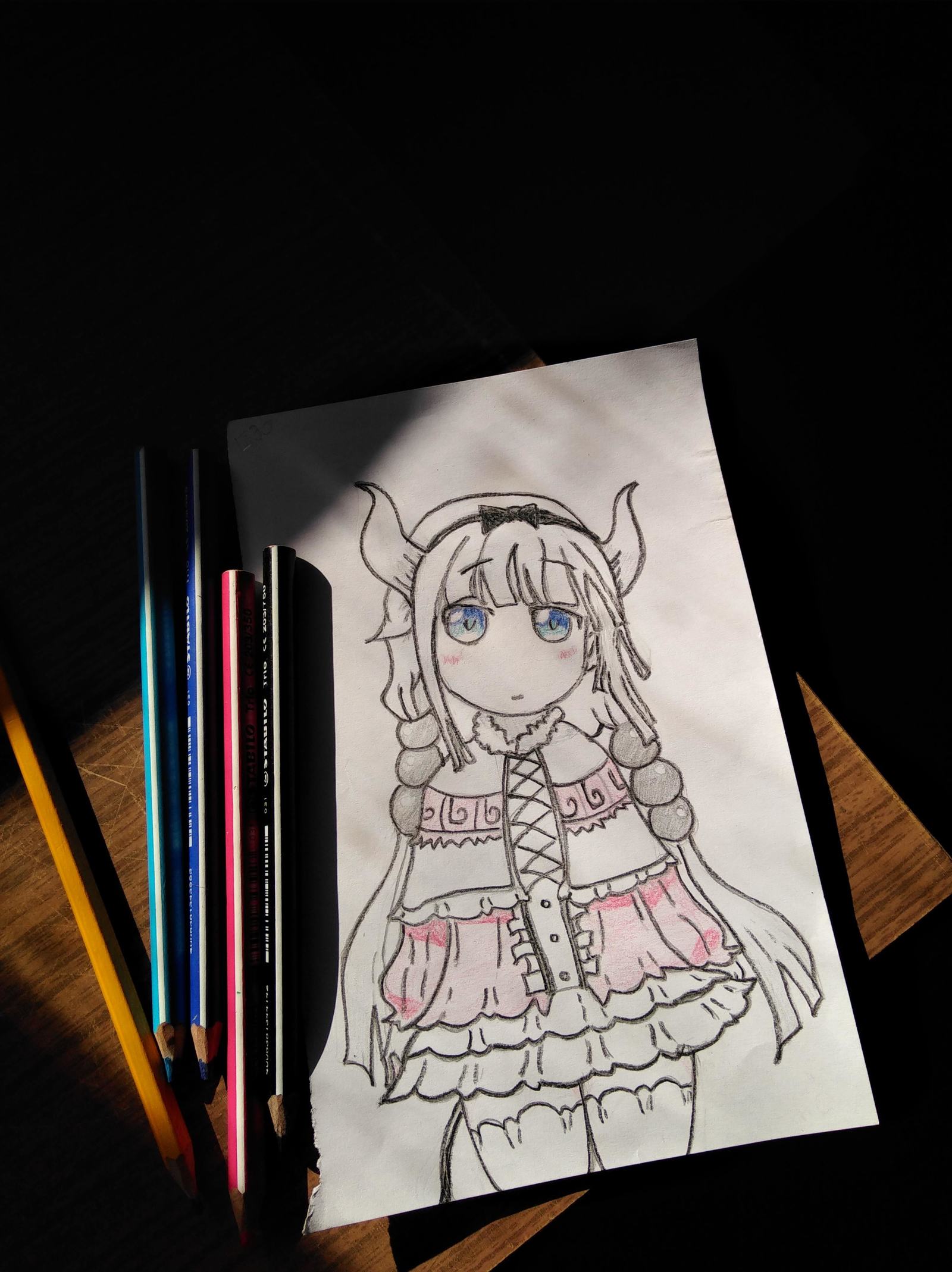 Trying to learn how to draw - My, Kobayashi-san chi no maidragon, , , Canna, Anime