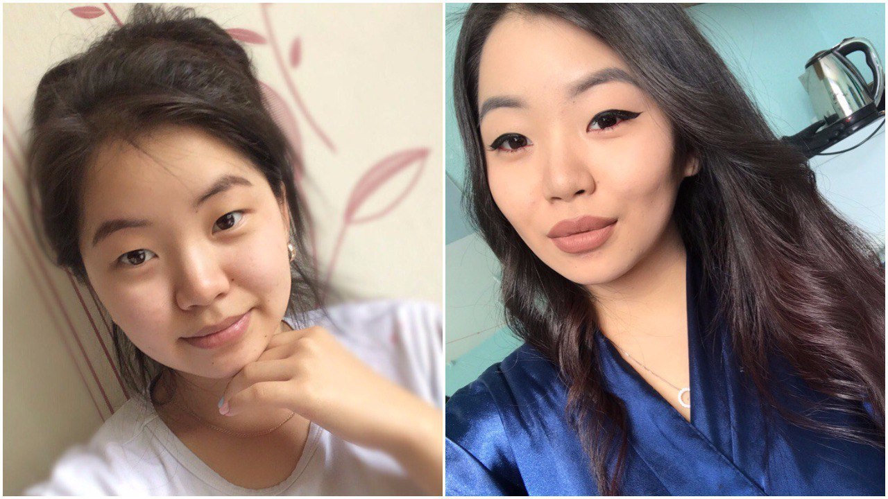 Before and after makeup - Girls, Beautiful girl, Face, It Was-It Was, Makeup, Naturalness, A selection, Longpost