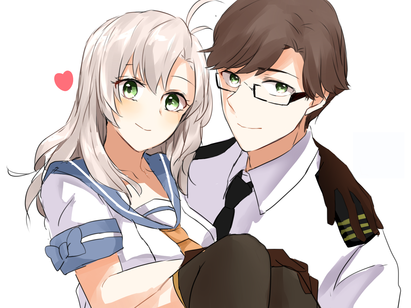 Admiral and Kinugasa (Artist: Morinaga Miki) - Kantai collection, Anime, Anime art, Admiral, Kinugasa, Morinaga, Longpost