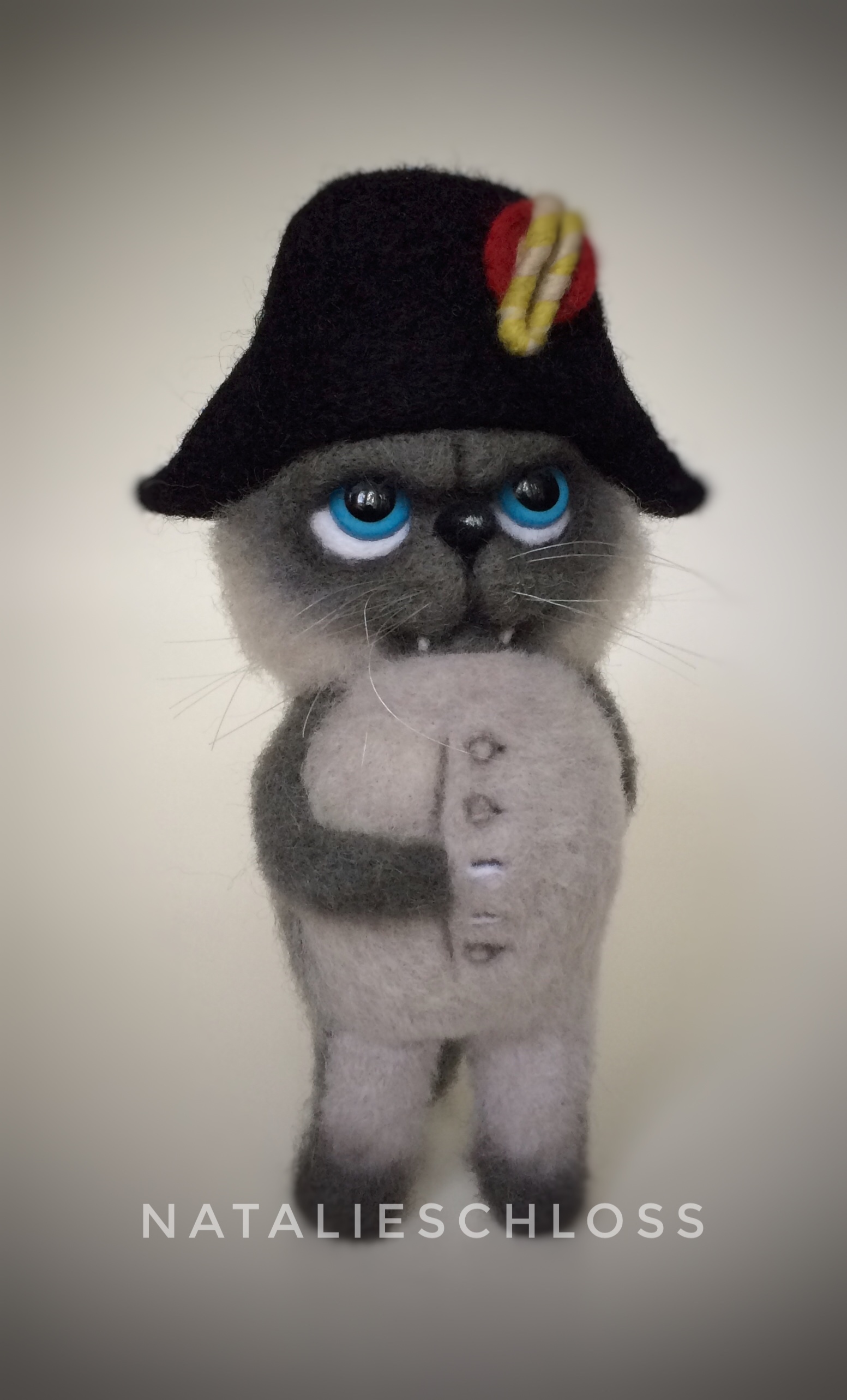 Cat Napoleon, dry felting - My, cat, Napoleon, Dry felting, Needlework without process, Longpost