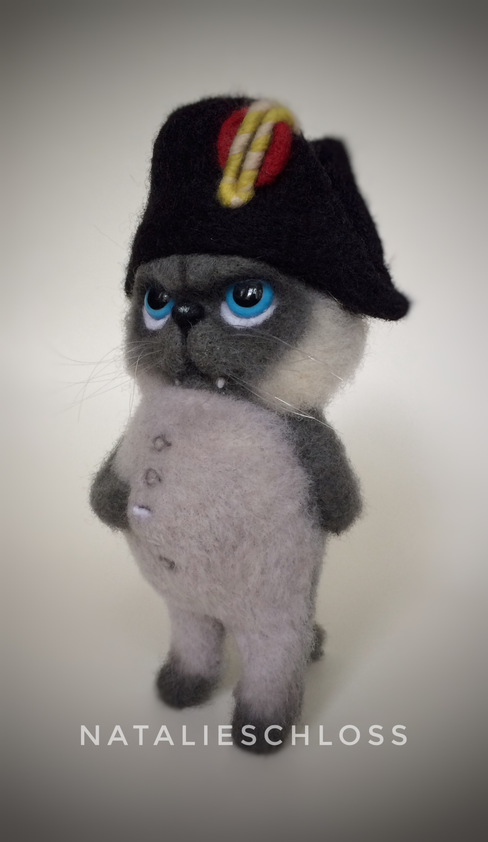 Cat Napoleon, dry felting - My, cat, Napoleon, Dry felting, Needlework without process, Longpost