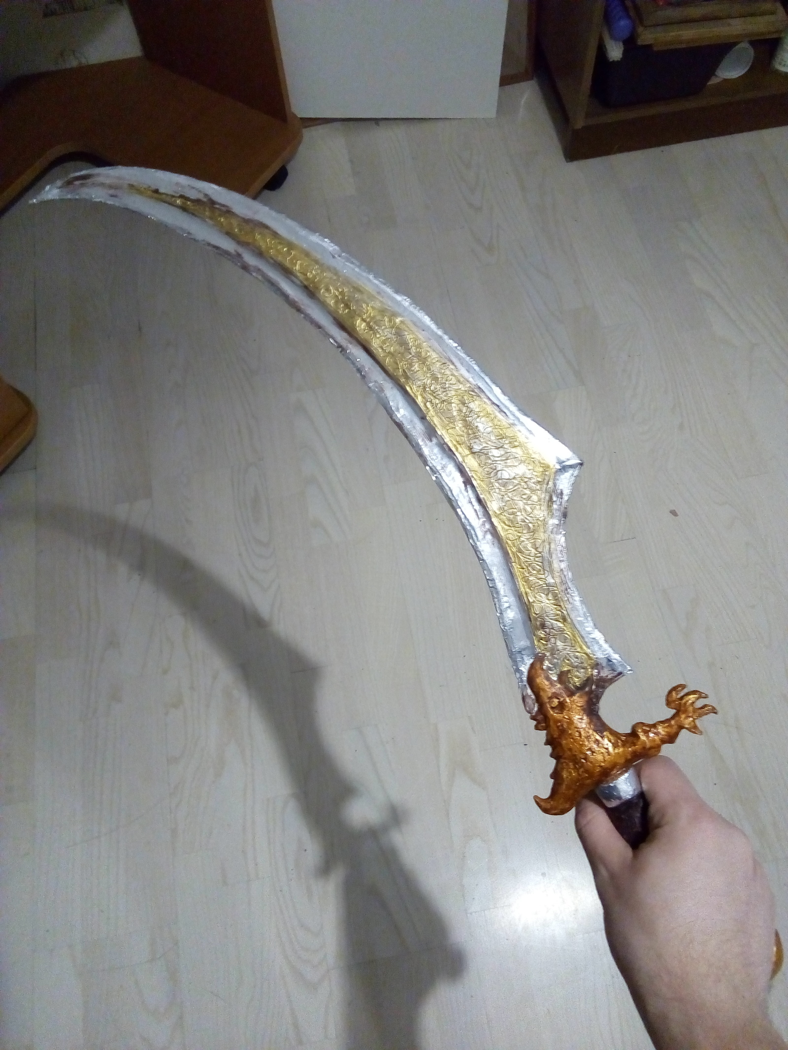 Sword of the Prince of Persia made of paper - My, , Prince of Persia, , Cardboard, Acrylic, Foil, Sword, With your own hands, Longpost