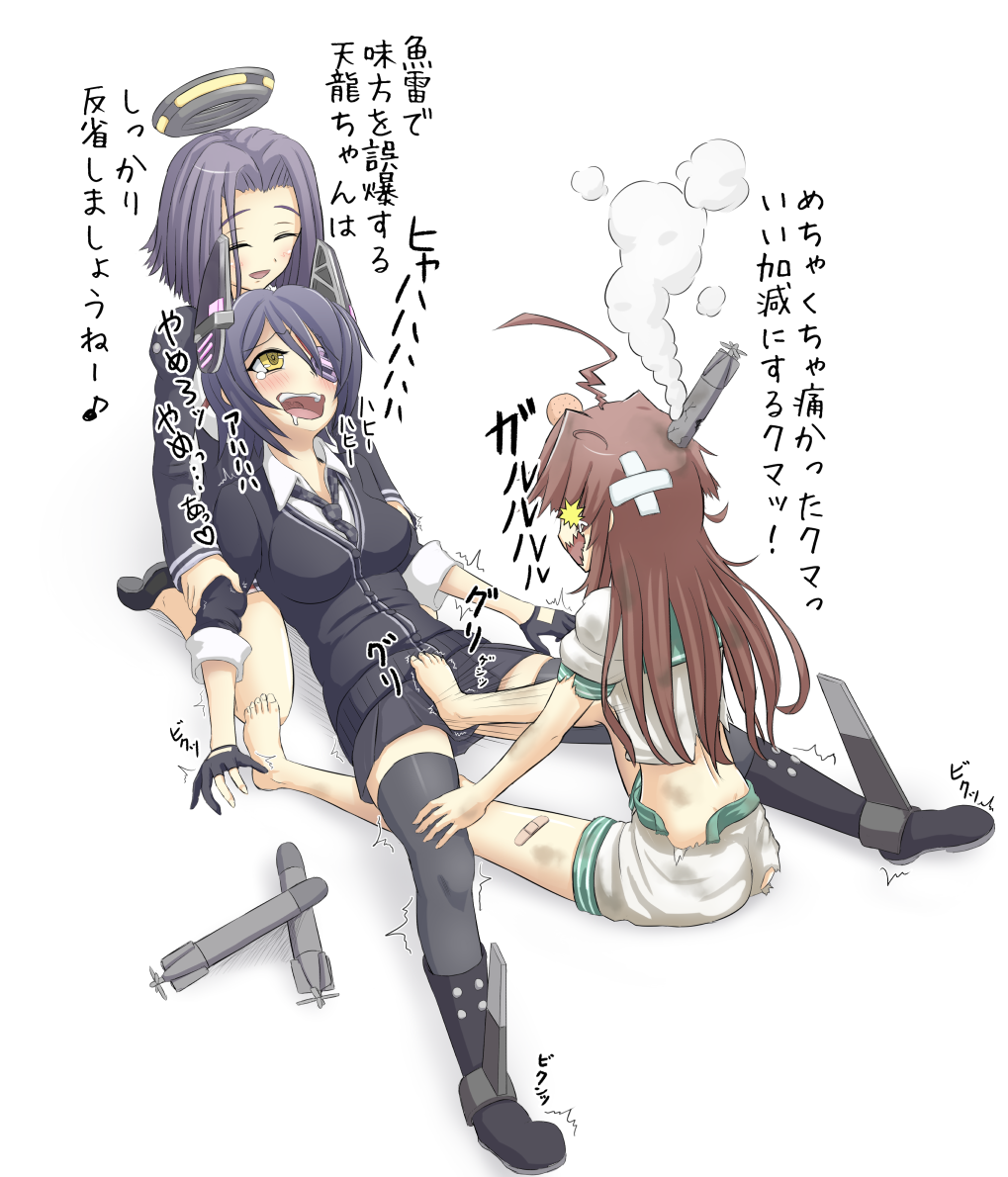 Friendly fire - Kantai Collection, Tatsuta, Kuma, Tenryuu, Anime Art, Аниме