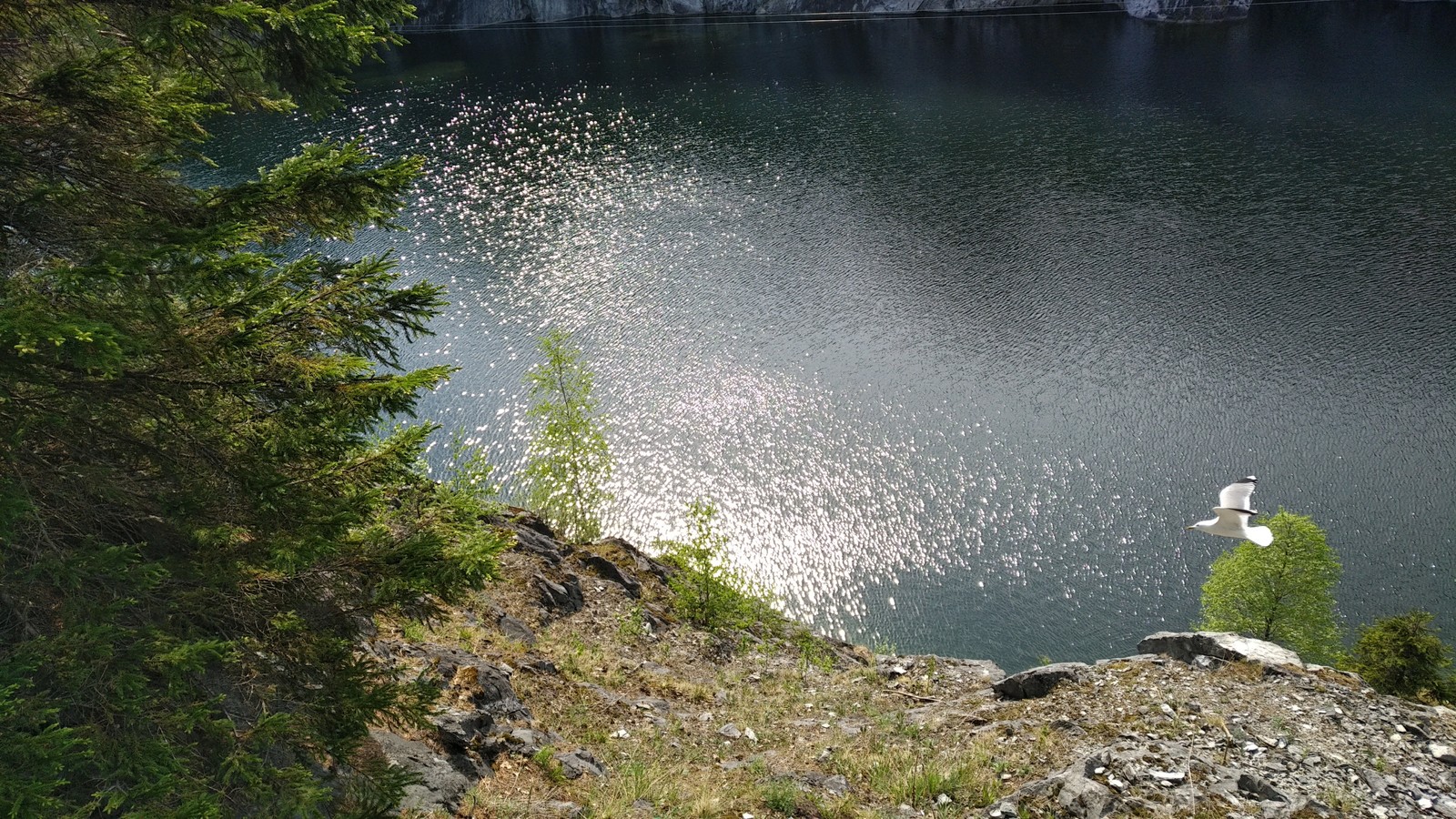 Marble Canyon Karelia. A very beautiful place. But the roads are monstrous - liver shakers. But it's worth it. - My, Marble quarry, Marble Canyon, Карелия, May