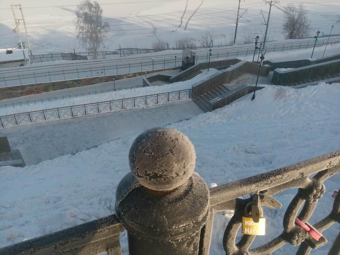 Embankment, February, -20 - My, Landscape, Snow, The photo, Beginning photographer, Longpost