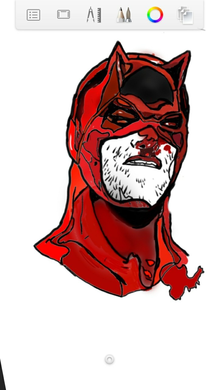 First normal drawing - My, Drawing, Daredevil, Longpost