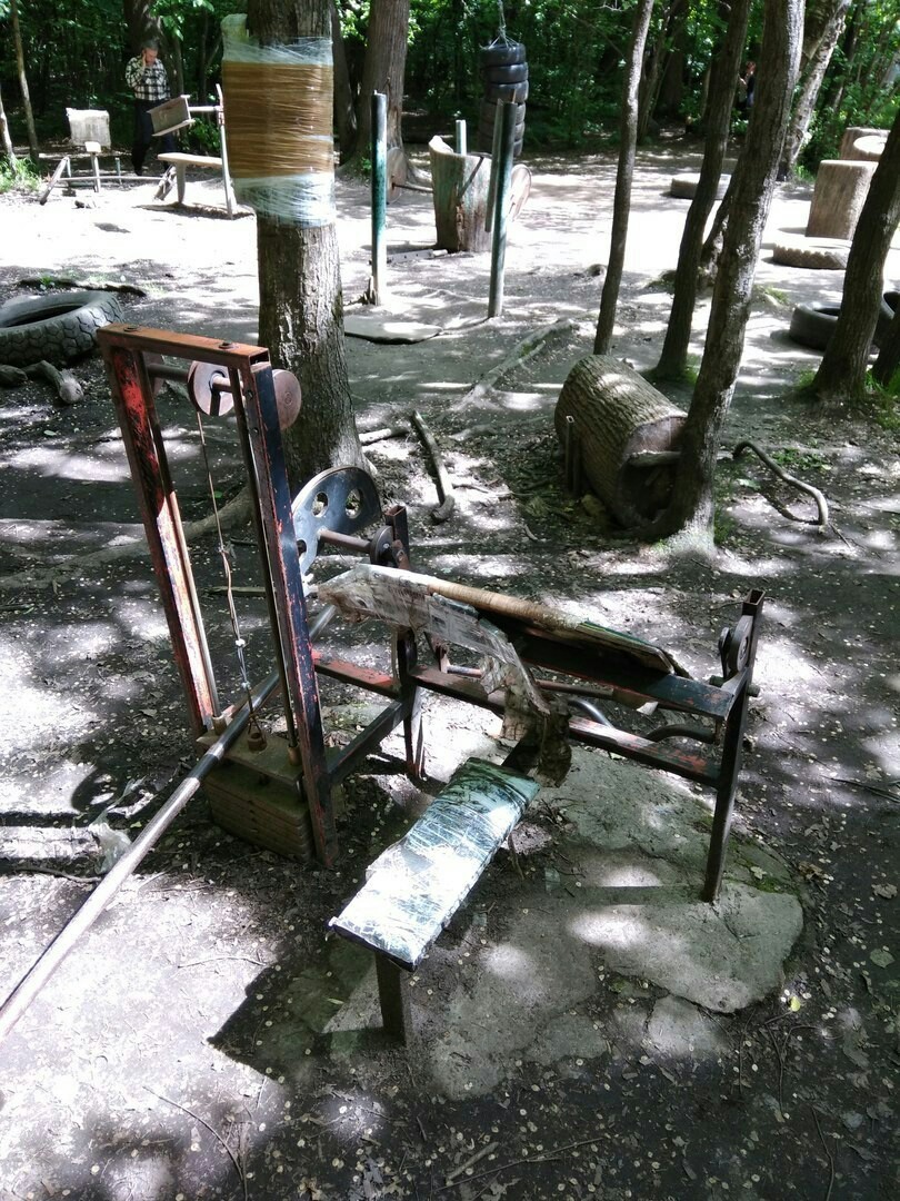 Rocking chair in Golyanovo near Babaevsky pond with iron from the 90s! - Gym, Moscow, 90th, Longpost